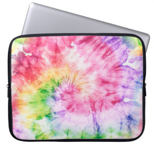 Summer Swirls: Pastel Tie-Dye Pattern Laptop Sleeve