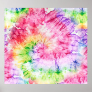 Summer Swirls: Pastel Tie-Dye Pattern Poster