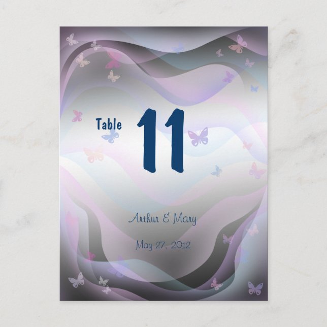 Summer  Table Number Card (Front)