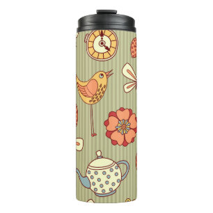 Summer Tea Party: Seamless Pattern Thermal Tumbler