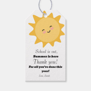 Summer teacher appreciation out end of year favour gift tags