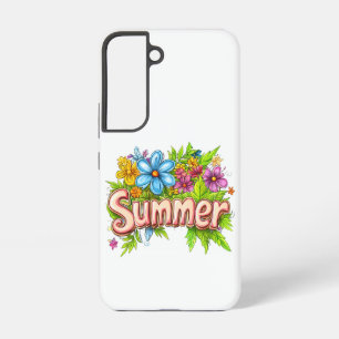 Summer Text - Colorful Summer Flowers Samsung Galaxy Case