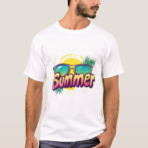 Summer Text - Colorful Summer Sunglasses T-Shirt