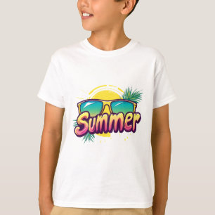 Summer Text - Colorful Summer Sunglasses T-Shirt