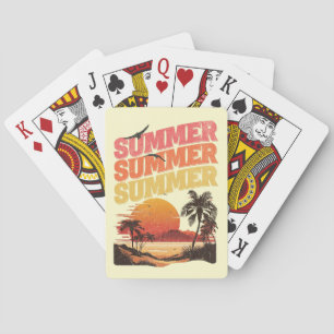 Summer text design playing cards