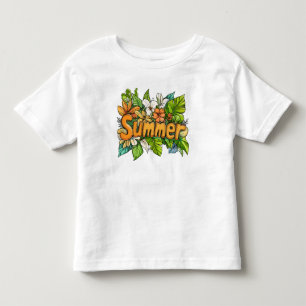 Summer Text - Summer Floral Design Toddler T-shirt