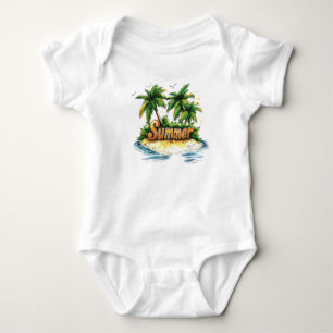 Summer Text - Tropical Summer Island Baby Bodysuit