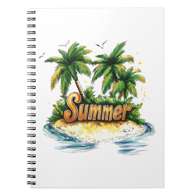 Summer Text - Tropical Summer Island Notebook (Front)
