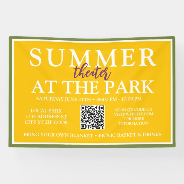 Summer Theatre at the Park | Outdoor Event Sign (Horizontal)