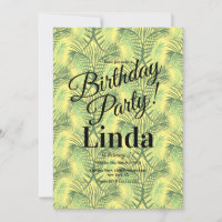 Summer Themed Palm Tree Leaf Greenery Jungle Invit