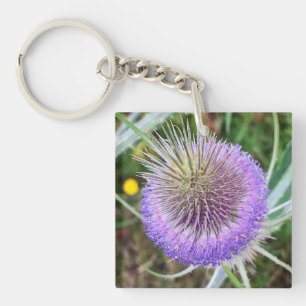 Summer Thistle Flower Keychain