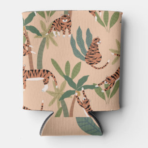 Summer Tigers Palm Trees Exotic Can Cooler