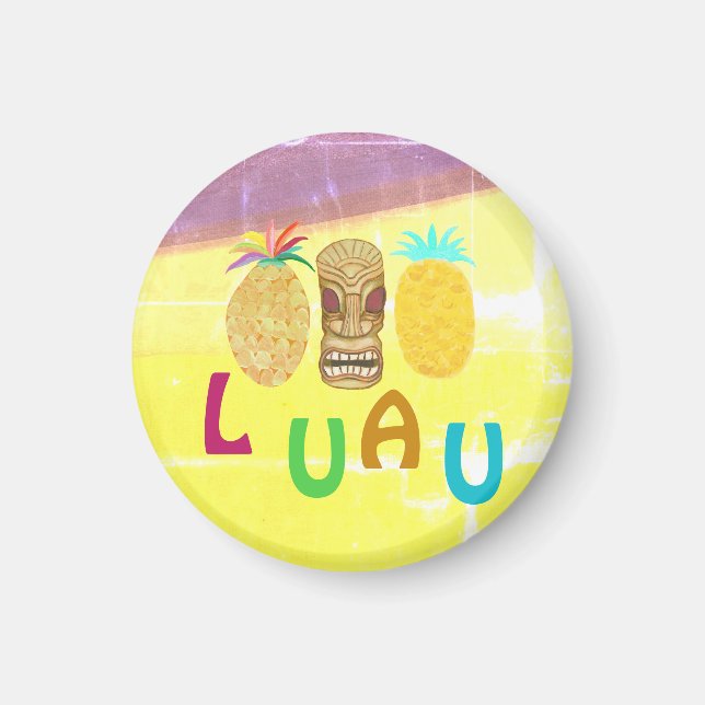 Summer Tiki Pineapple Luau Magnet (Front)