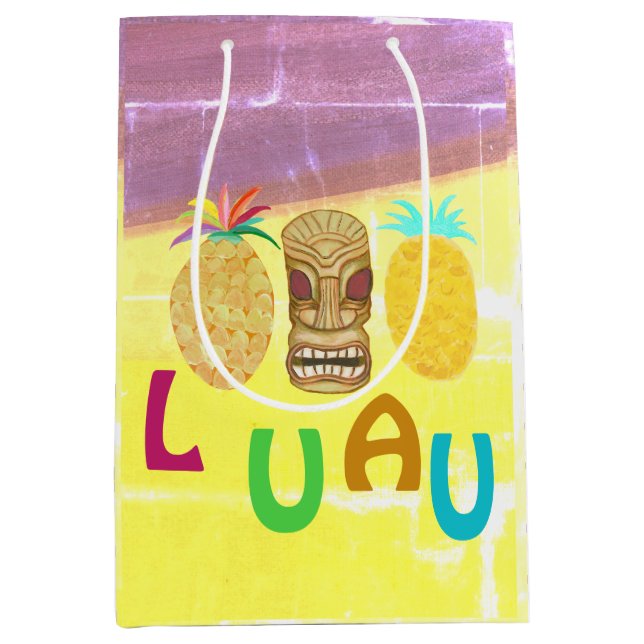 Summer Tiki Pineapple Luau Medium Gift Bag (Front)