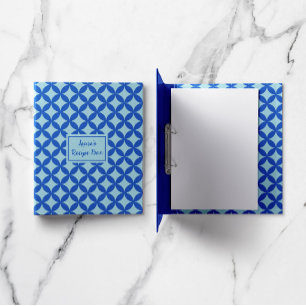 Summer tile with azure circles on baby blue binder