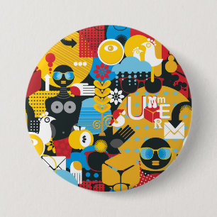 Summer time 3 inch round button