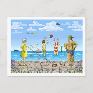 Summer time at the beach holiday postcard