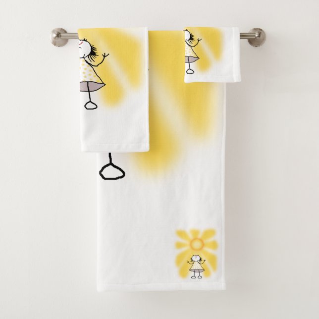 Summer Time Bath Towel Set Painting (Insitu)