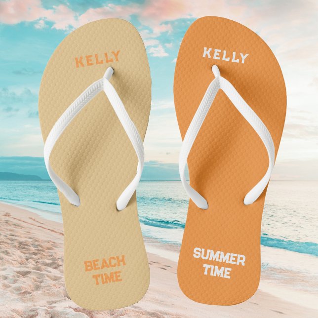 Summer Time Beach Time Named Flip Flops (Creator Uploaded)