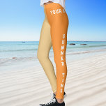 Summer Time Beach Time Sporty Named Leggings<br><div class="desc">Summer Time Beach Time Sporty Named Design. This unique design has two different colours, light brown and orange. It is very simple to customize, just add your name. It will be printed on both sides of the leggings. The text on the left leg is "SUMMER TIME" and text on the...</div>