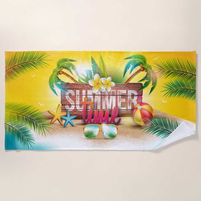 Summer Time Beach Towel (Front)