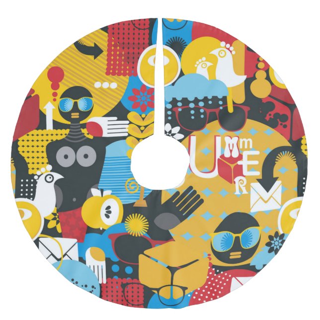 Summer time brushed polyester tree skirt (Front)