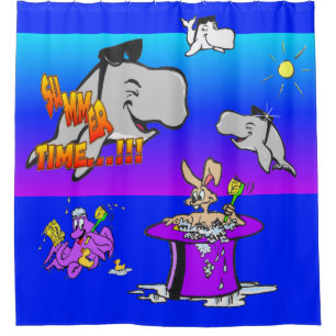 Summer Time Cartoons Shower Curtain