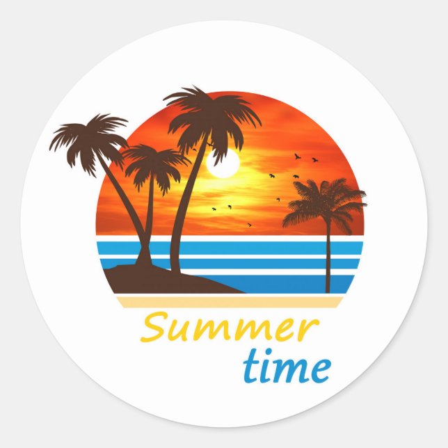 Summer Time Classic Round Sticker (Front)