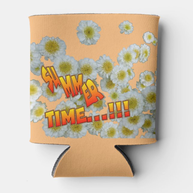 Summer Time Colourful Flowers Can Cooler (Front)