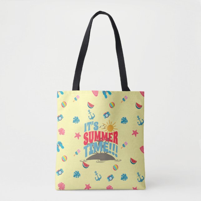 Summer Time Cute Soft Yellow Tote Bag (Front)