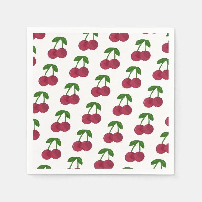 Summer Time Dark Cherries Napkin (Front)