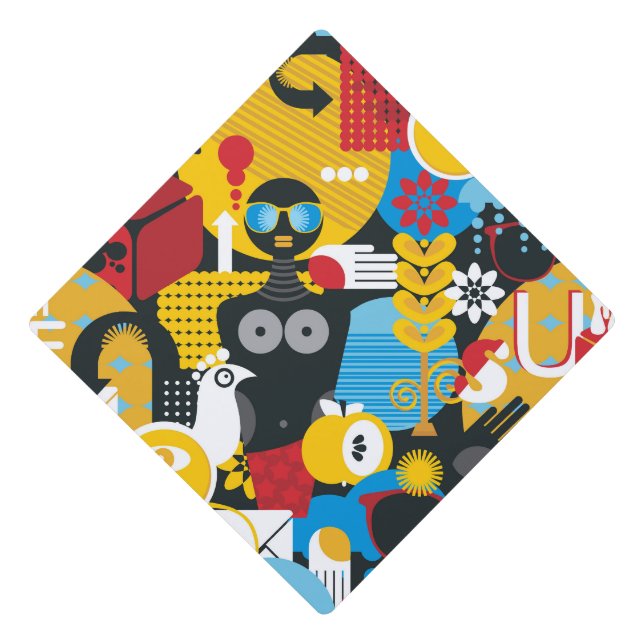 Summer time graduation cap topper (Front)