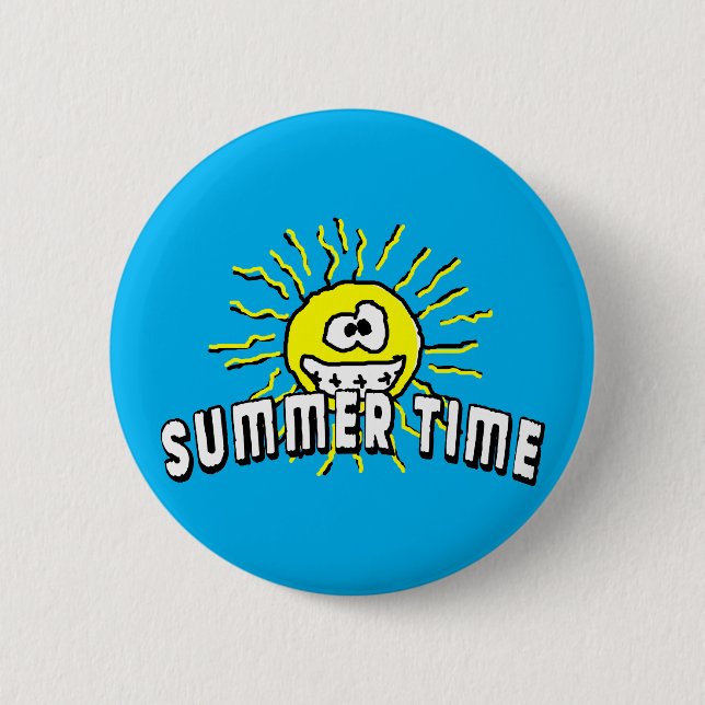Summer Time - Happy Sun 2 Inch Round Button (Front)