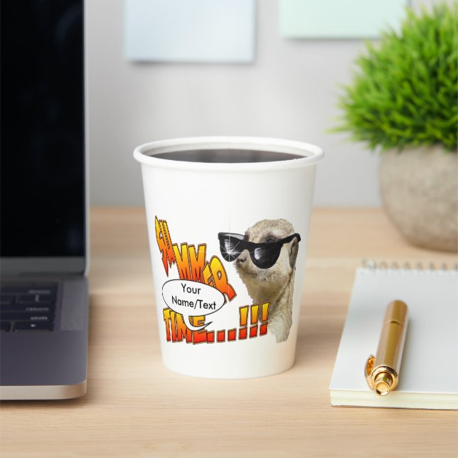 Summer Time Meerkat Customizable Paper Cups (Insitu)