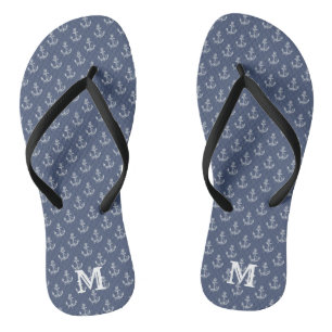 Summer Time Monogrammed Ocean Flip Flops
