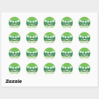 SUMMER TIME POOL TIME. CLASSIC ROUND STICKER