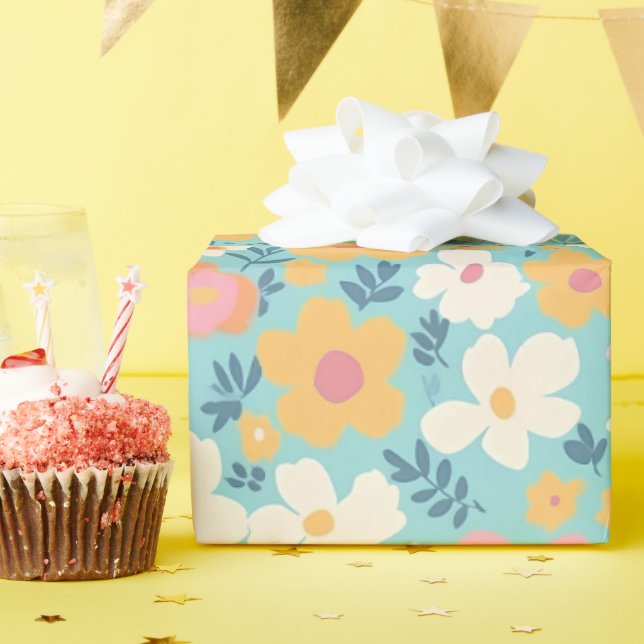 Summer Time Posy Pattern Wrapping Paper (Birthday Party)