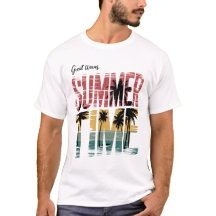 SUMMER TIME - Retro Beach Sunset Palm Trees Graphi