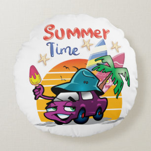 Summer Time Round Pillow