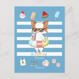 Summer Time Stay Cool Mochi and Summer Items  Postcard