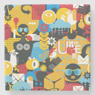 Summer time stone coaster
