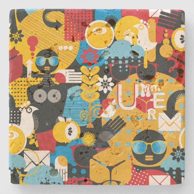 Summer time stone coaster (Front)