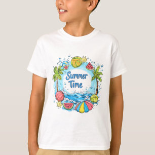 Summer Time - Summer Time Beach Illustration T-Shirt