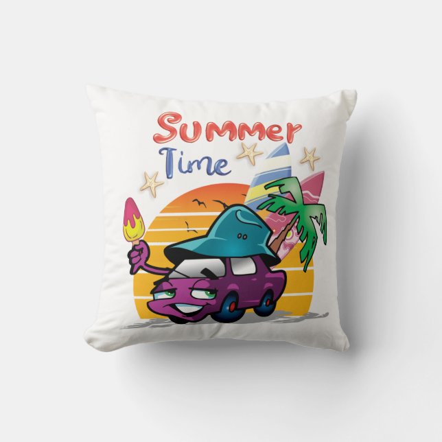 Summer Time Throw Pillow (Front)