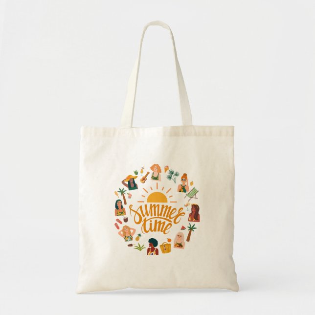 Summer time  tote bag (Front)