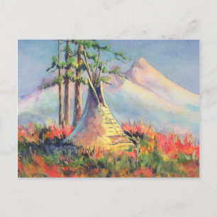 SUMMER TIPI CAMP  by SHARON SHARPE Postcard