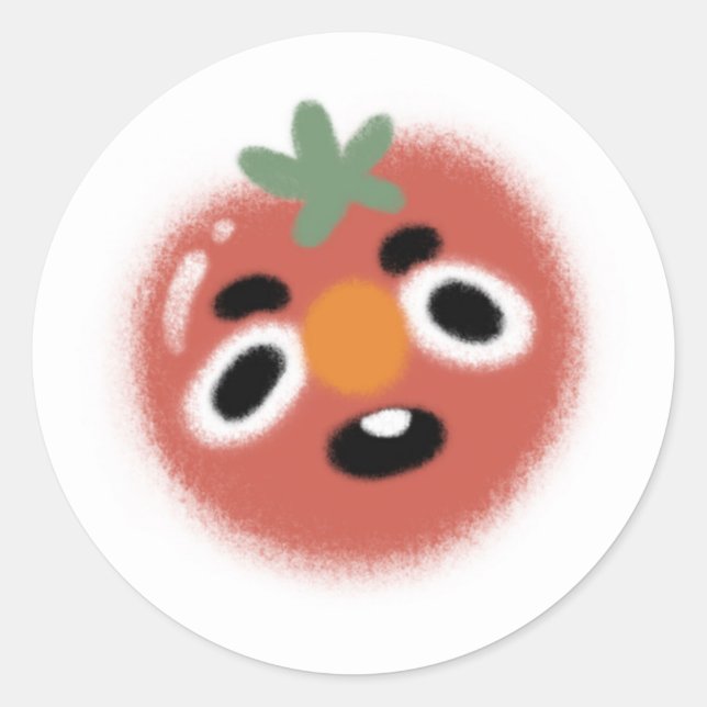 Summer Tomato Classic Round Sticker (Front)