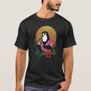Summer Toucan In Hawaii With Hibiscus Fun Retro Co T-Shirt