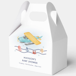 Summer Travel Adventure Sea Airplane Baby Shower Favor Box