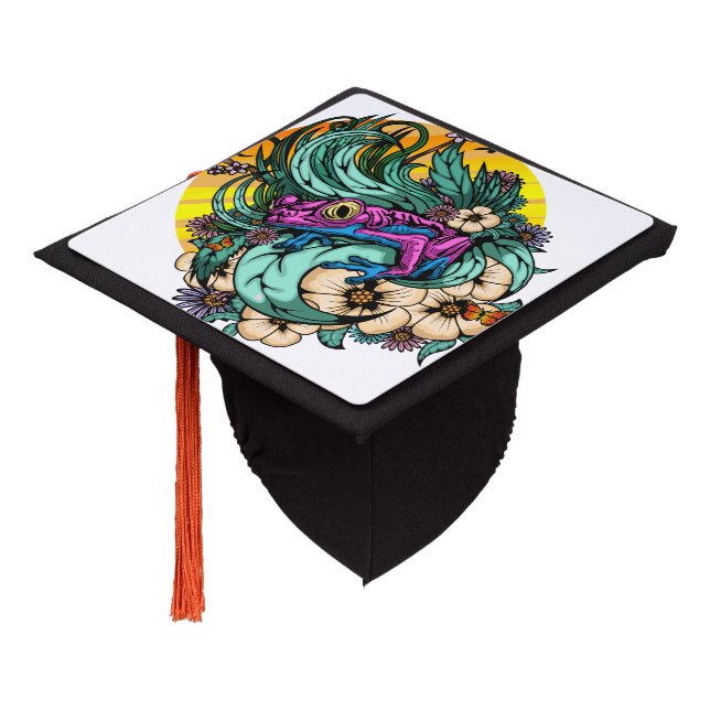 Summer Tree Frog Graduation Cap Topper (Angled)